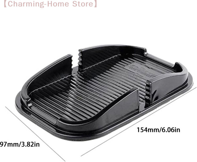 SHIDWJ PU Antirutsch-Aufbewahrungsmatte für das Armaturenbrett in Schwarz als Handyhalter und Aufbewahrungsbox für Kleinteile - Bild 1