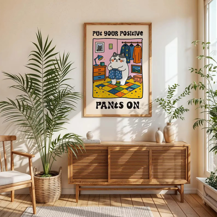 Motivierendes Kawaii Katzen-Poster von SHENCHEN in Multicolor als Wandkunst im Portraitformat - Bild 3