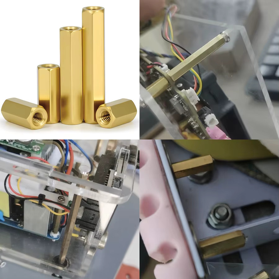 SAM ZHIHUI M2 Hex Messing PCB Abstandshalter Buchse auf Buchse in Gold für Motherboard und Platine - Bild 2