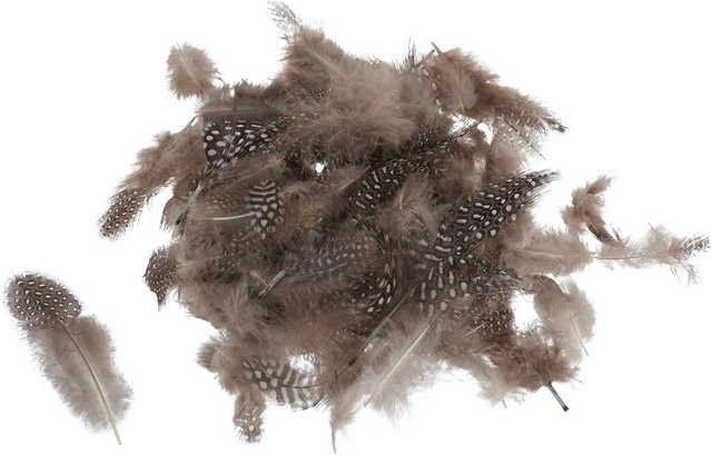Othmar Decorations Hühner Federn in Grau aus Naturmaterial für Ostern und Frühjahr - Bild 1