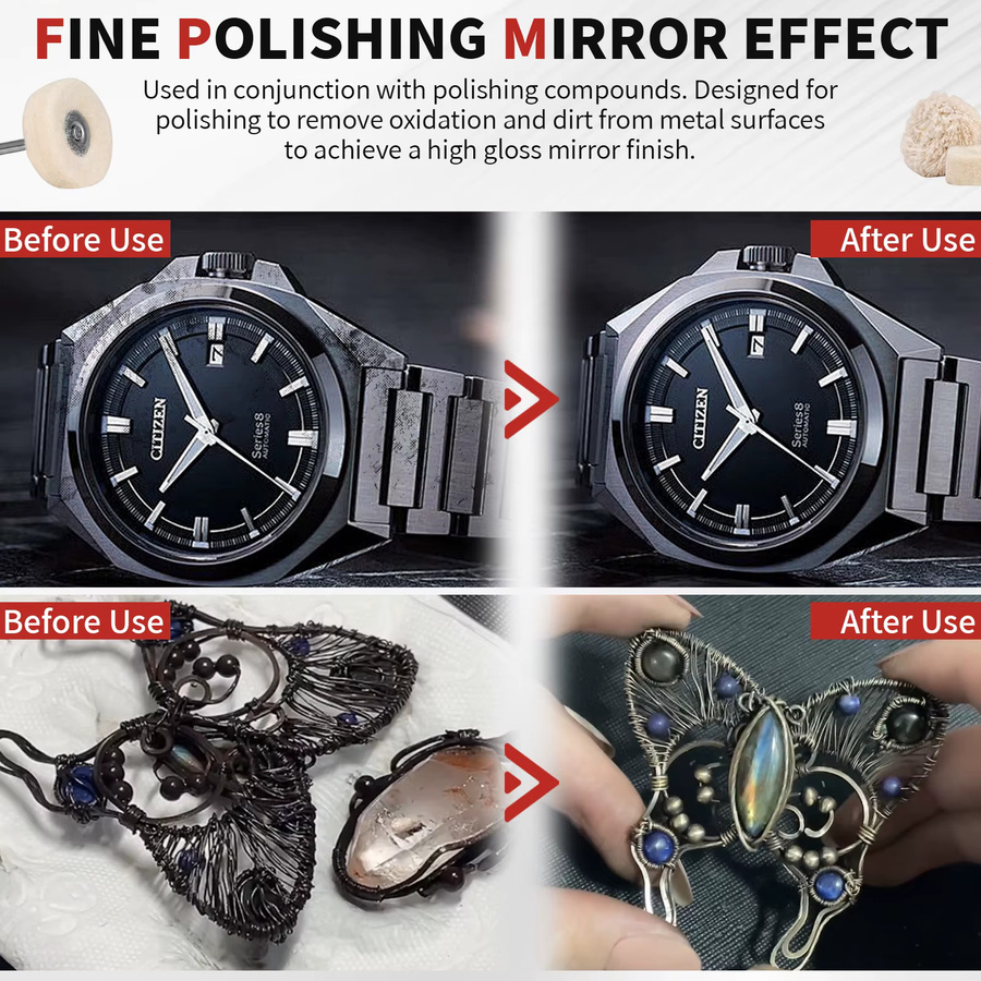 SI FANG Mini-Schleifscheibe Filz-Schleifkopf mit 2,3/3 mm Schaft als Metallpolierbürste für Drehwerkzeuge - Bild 3