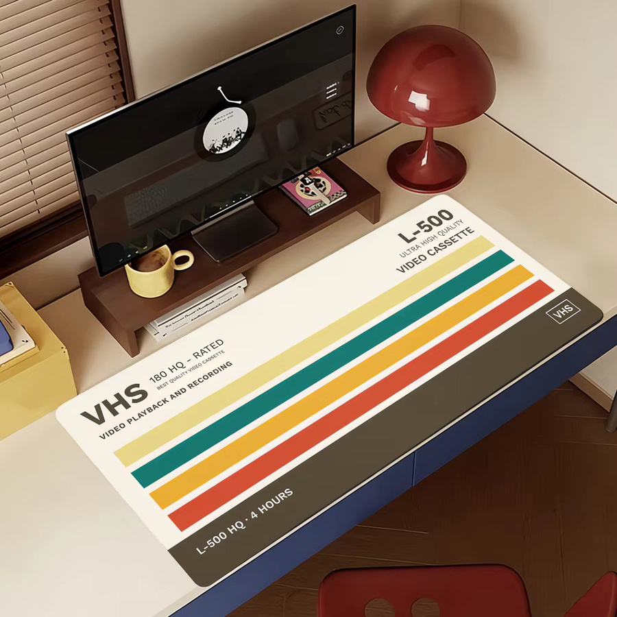 Art V-VHS Mauspad aus Gummi, rutschfeste Schreibtischunterlage für Gamer und Computer in Multicolour - Bild 4