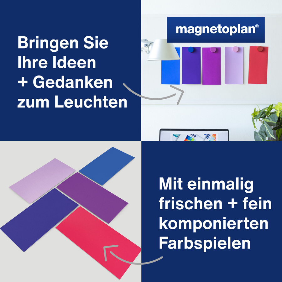 Magnetoplan Dawn Moderationskarten farbig sortiert, rechteckig, B: 200 mm, H: 100 mm, 250 Stück - Bild 3