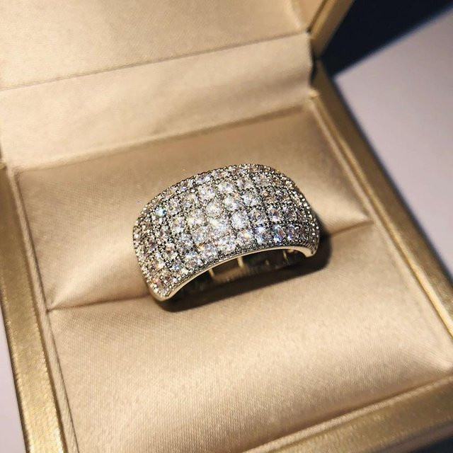 YIRAN Ring, Platin, Zirkon, Damen, brown - Bild 1