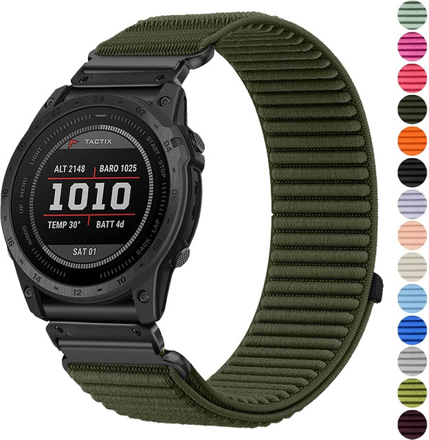 Quick Fit Nylon-Armband für Garmin Fenix, Forerunner und Tactix Modelle in Blau - Bild 1