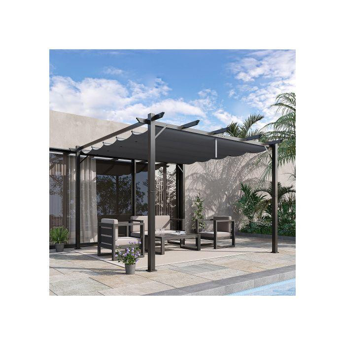 MUVOE Pergola aus Aluminium mit Schiebedach in Grau, B x T: 3 x 3 m - Bild 2
