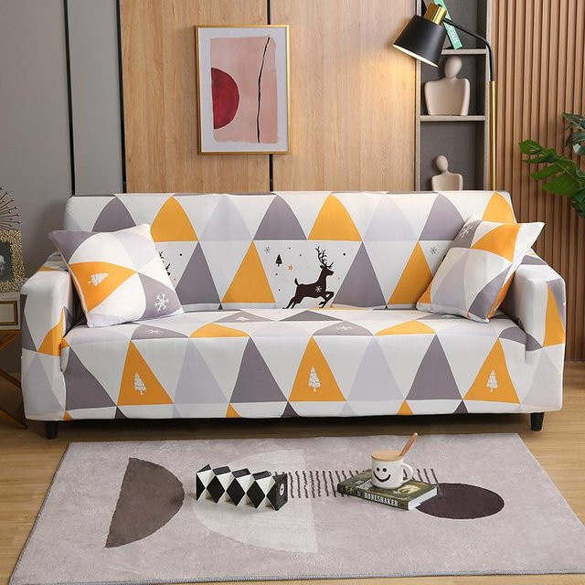 Bedruckter Sofabezug für das Wohnzimmer, rutschfester und haustierfreundlicher Couchbezug in Multicolour, Breite: 90-140 cm - Bild 1