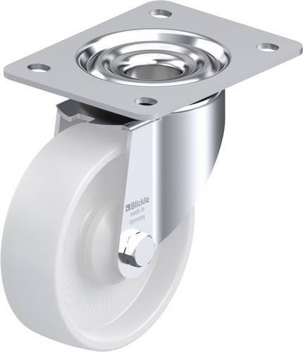 Blickle Lenkrolle LK-PO 125KA-3 in Weiß mit Stahlgehäuse, Rad-Durchmesser: 125 mm, Tragfähigkeit: 300 kg - Bild 1