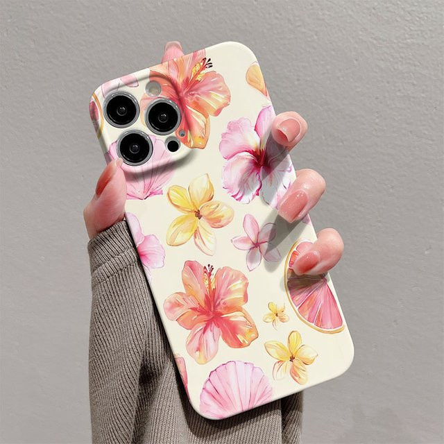 Clmj Swag Handyhülle aus hartem PC mit rosa Blumen-Design und glänzender Folie für Google Pixel 7 7a 8 8a 9 9a Pro XL 5G in Pink/Multicolor - Bild 1