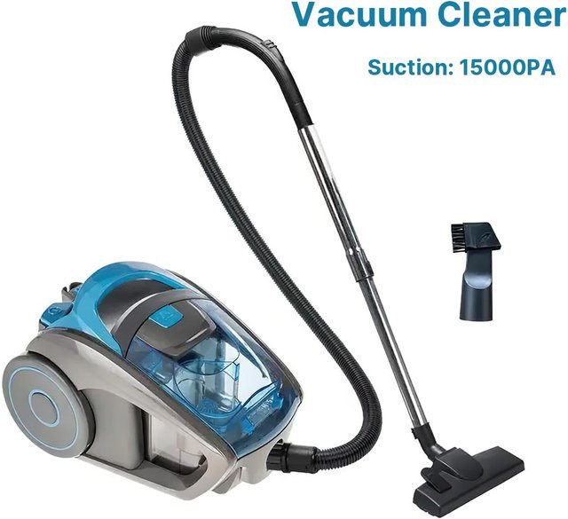 OWJHE Zylinderstaubsauger Blau mit 2800 W und Multi-Cyclon-Filtration, beutelloser Staubsauger für Tierhaare, Hartböden und Teppiche mit 15000 PA Saugkraft - Bild 1