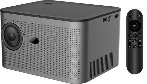 Aimo HY350 Tragbarer LED Projektor mit Android 11.0, Full HD, 350 Lumen und 4K-Unterstützung, Grau