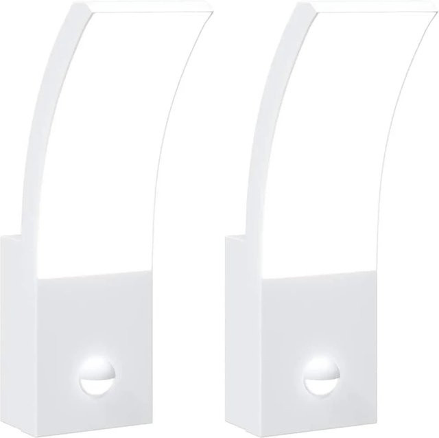 vidaXL LED-Außenwandleuchten Set aus 2 Stück in Weiß aus Aludruckguss mit Bewegungssensor und IP54 Schutz für Garten und Außenbereich - Bild 1