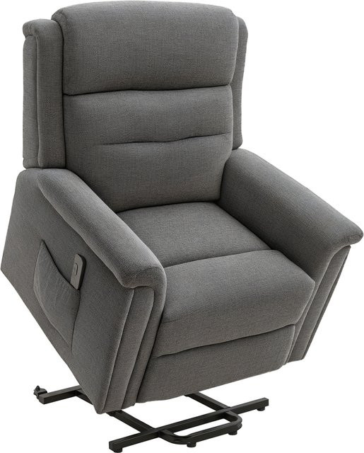 HOMCOM elektrischer Aufstehsessel mit Liegefunktion in Grau, Seniorensessel und Fernsehsessel, B/T/H: 89 x 96 x 108 cm - Bild 1