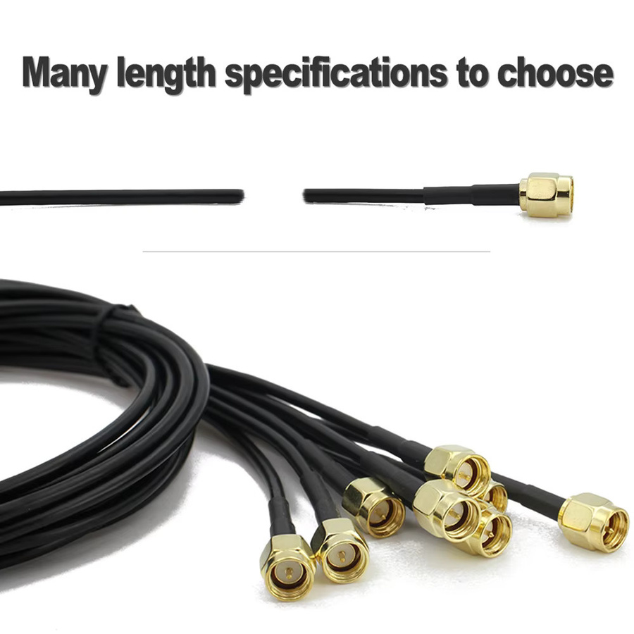MEYNOOE RG174 SMA auf SMA Kabel Verlängerung Jumper Pigtail Adapterkabel in Schwarz für WIFI 3G 4G GSM Antennen - Bild 3