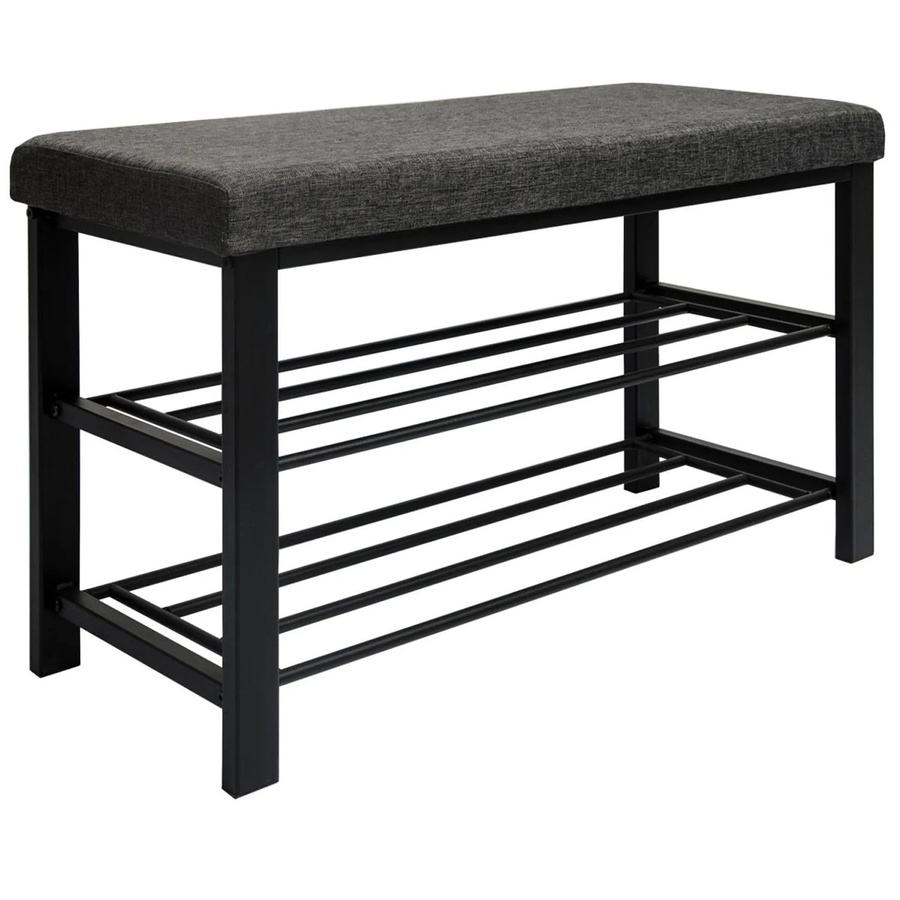 DuneDesign Offener Schuhschrank aus Metall in Grau, B/T/H: 81 x 32 x 46 cm - Bild 2
