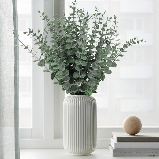 Künstliche Eukalyptus-Pflanzen in Grün für Tischdekoration, Hochzeiten und Garten, 10 Stück - Bild 1