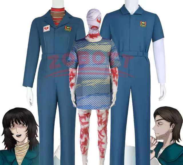 HHYRCOS Spy x Family Anya Cosplay Kostüm, Dunkelblauer Jumpsuit mit Gürtel, Unisex - Bild 1