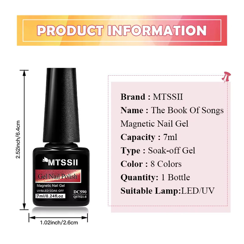 Mtssii The Book Of Songs Cat Eye Magnetischer Glitzer-Gel-Nagellack, 7 ml - Bild 5
