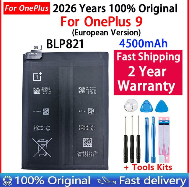 Originaler Ersatzakku BLP821 in Schwarz für OPPO OnePlus 9 / 1+9 - Bild 1