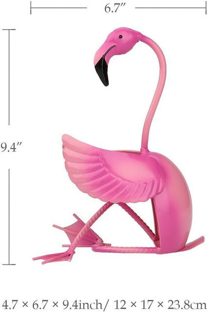Tooarts Flamingo-Weinhalter aus Metall in Pink als dekorative Metallskulptur für deine Heimdekoration - Bild 1