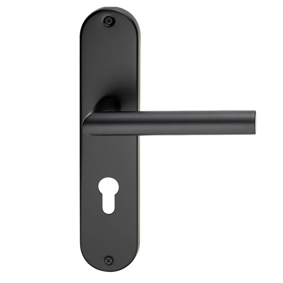 MeinTürgriff Drückergarnitur Liverpool in Edelstahl Schwarz Matt mit Renovierungsschild und Langschild, B/H: 160 x 160 mm, Tiefe: 60 mm - Bild 2