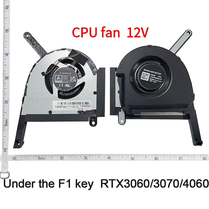 Asus Ersatzlüfter 12V in Schwarz für Pro RTX3060 RTX3070 RTX4060 FA617 FA617NS FA617XS FA617NSR Serie 13NR0EW0M01011 13NR0EW0T01011 - Bild 2