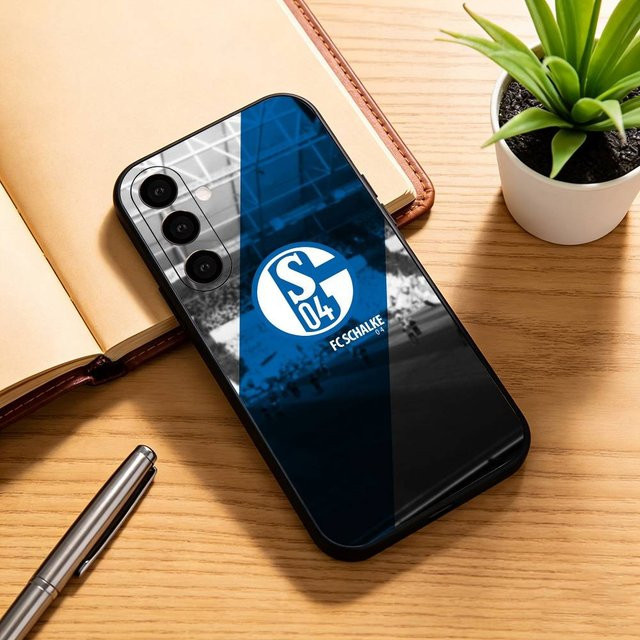 S-Schalke 04 Handyhülle für Samsung Galaxy A73 A72 A71 A70 A53 A52 A51 A20s in Schwarz - Bild 1