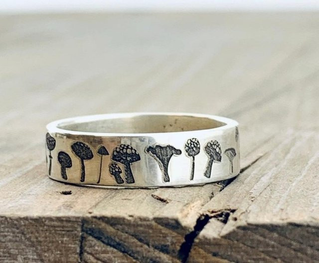 YIRAN Pilzring, Kupfer, Weiß, Unisex, Verlobung - Bild 1