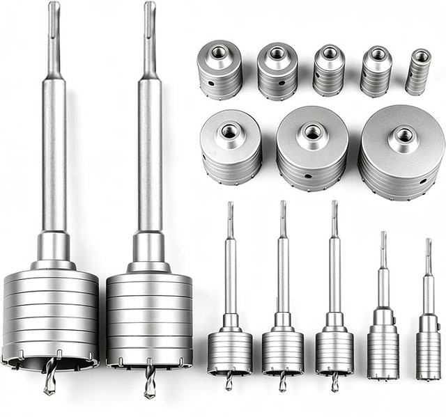 CNHENRY SDS Plus Lochsäge Set mit TCT Hartmetall-Bits für Beton, Ziegel und Zement, Farbe: Silber, Durchmesser: 30,0 mm - Bild 1