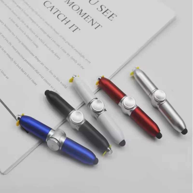 Multifunktionaler Gyro Spinner Stift mit LED-Licht als Stressabbau-Spielzeug für Erwachsene in Weiß und Multicolour - Bild 2