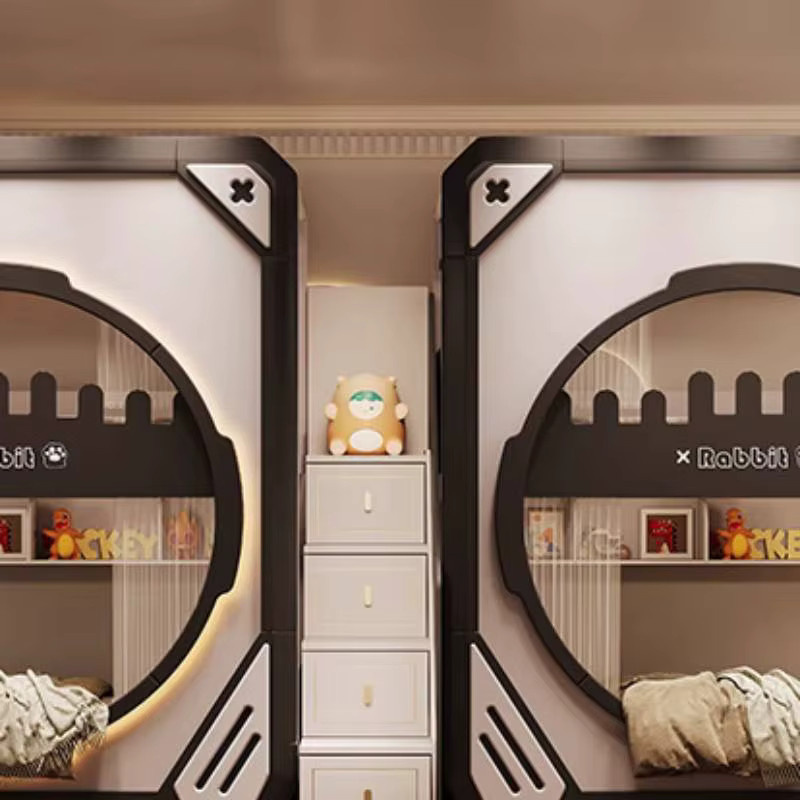 ZHIO Kinderbett in Weiß mit modernem Design aus Bambus und Holzwerkstoff - Bild 4