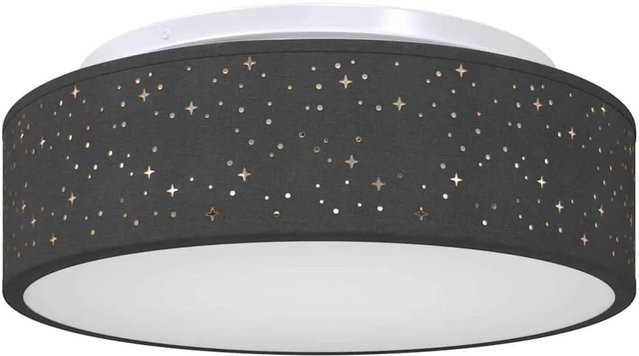 vidaXL Deckenlampe mit verstellbaren Strahlern in Schwarz, rund, Stoff, B/T/H: 38 x 38 x 13,5 cm - Bild 1
