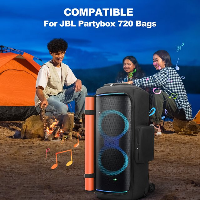 Schutzhülle für JBL Partybox 720 mit Mikrofontasche, schwarze Aufbewahrungstasche für unterwegs - Bild 1