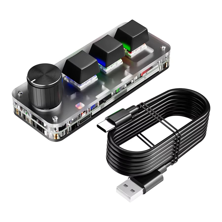 GGBEE Mechanische Mini-Tastatur mit 3 Tasten und Bluetooth in Schwarz für E-Sport und Makro-Verknüpfungen - Bild 7
