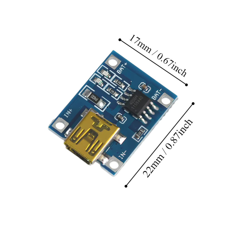 5/10 Stück TP4056 Lithium-Batterie-Ladeplatine für 18650 Akkus mit Schutzfunktion, 5V 1A, Micro-USB und USB-C, Blau - Bild 2