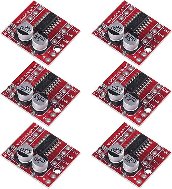 6er Pack AOKIN MX1508 Mini Dual Channel DC Motor Treiber in Rot, 2.5A 2-Wege-PWM Geschwindigkeitsregler mit Dual-H-Bridge als L298n Ersatz - Bild 1