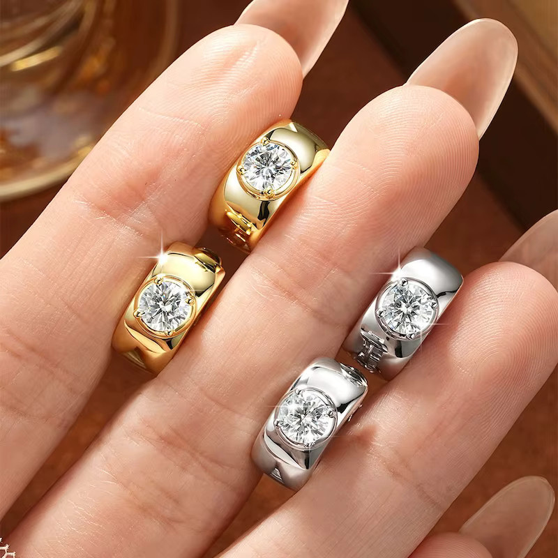 Rrjzz Creolen, Moissanit, Gold, Damen - Bild 2