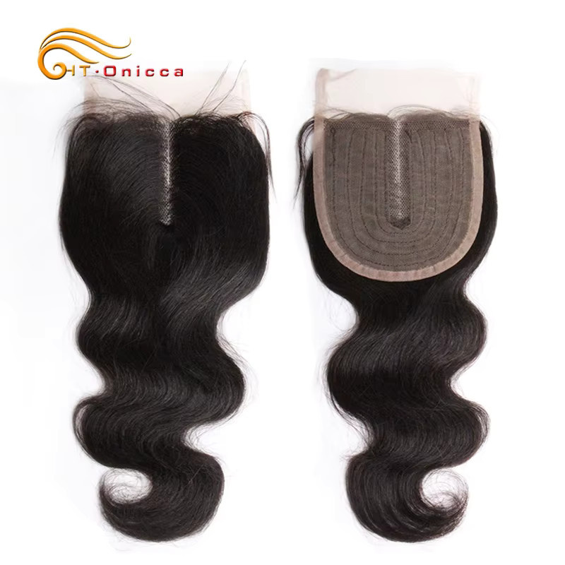 Htonicca Bouncy Curly 4x1 T-Teil-Spitzenverschluss, Echthaar, gewellt, lockig - Bild 2