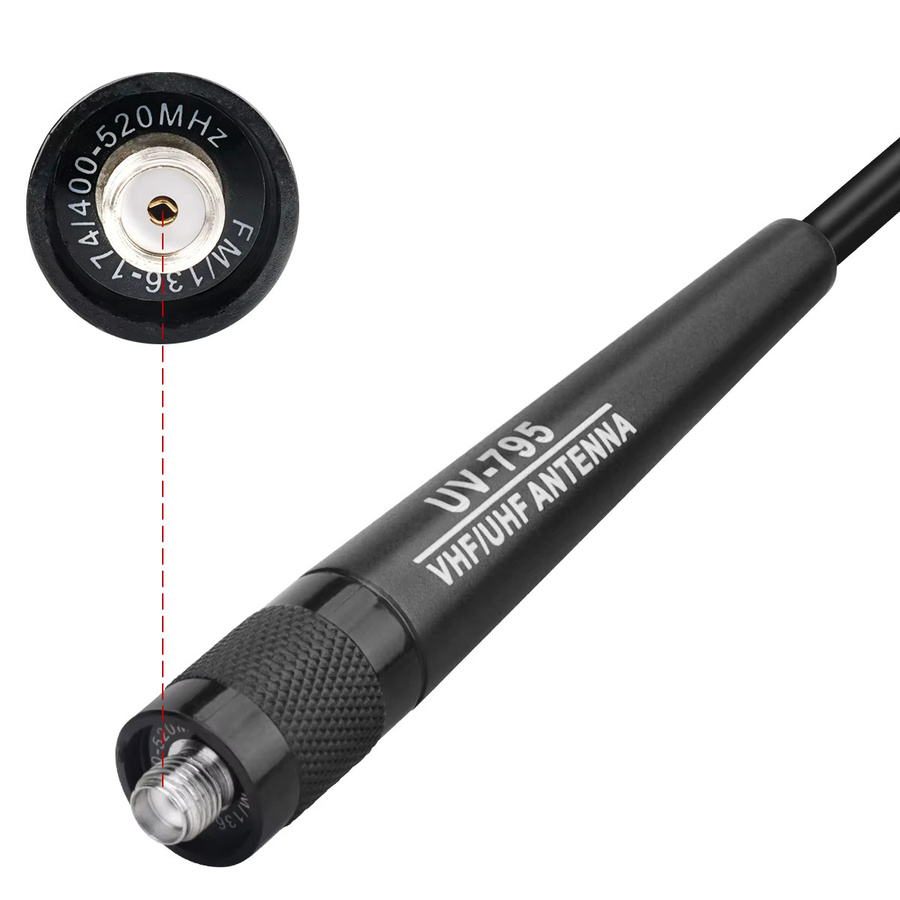 ABBREE UV-795 Dual Band Flexible Antenne mit SMA-Buchse in Schwarz für Baofeng UV-17, DM-1701, M-13 PRO und Quansheng UV-K6 Walkie Talkie - Bild 5