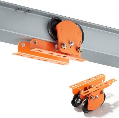 VEVOR Manuelle Laufkatze aus Stahl in Orange mit 1 Tonne Tragkraft und Doppelrädern für I-Träger (Flanschbreite: 68-110 mm) - Bild 1