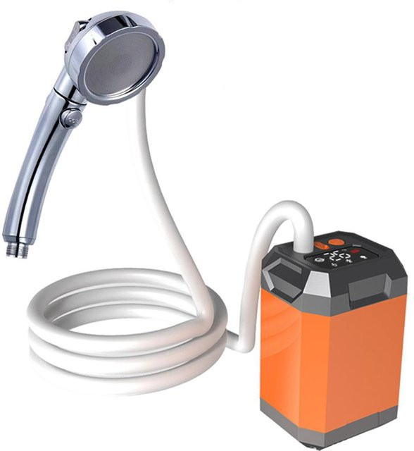 TOMTOP JMS Tragbare elektrische Campingdusche, wiederaufladbare Outdoor-Dusche mit 9000mAh Akku und drei Modi, Orange - Bild 1