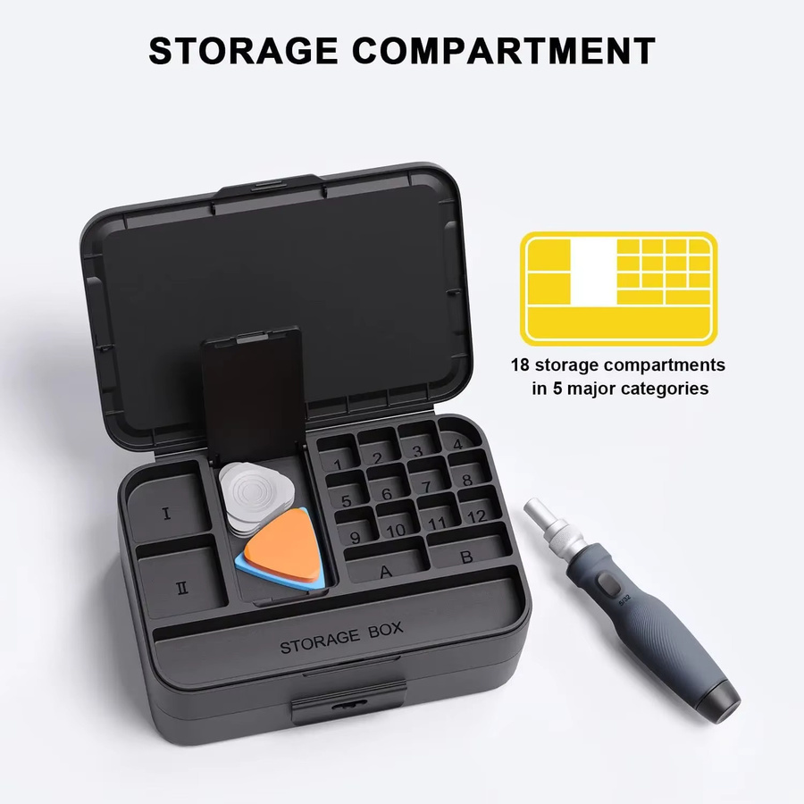 Mini-Präzisions-Schraubendreher-Set 132 in 1 mit 108 Bits und Aufbewahrungsbox, Mikro-Magnetisches Reparaturwerkzeug-Set in Schwarz - Bild 6