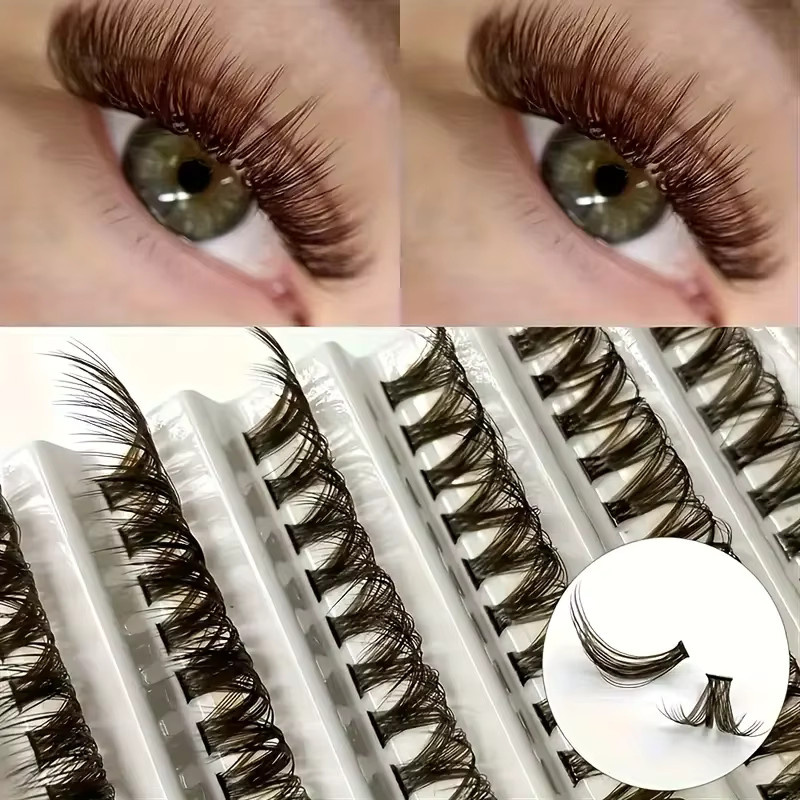 LIMEIKAI DIY-Wimpernverlängerung, 200 Cluster, braun, 8-16mm, Unisex - Bild 4