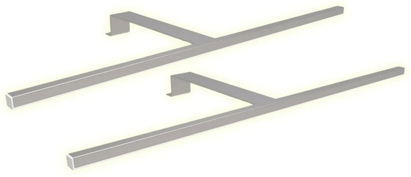 Kalb LED Aufbauleuchten 2er Set Silbergrau, dimmbare Schrankbeleuchtung aus Aluminium, Warmweiß