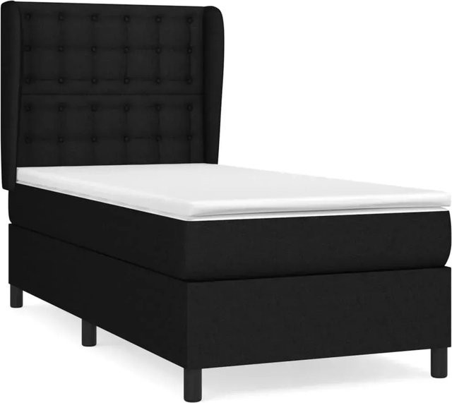 vidaXL Boxspringbett mit Matratze Hybrid-Design in Schwarz, B/T/H: 80 x 200 cm - Bild 1