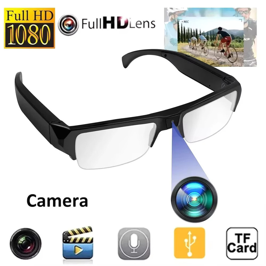 DIXSG Mini Kamera Brille mit HD 1080P Videoaufnahme in Schwarz für Meetings und Sport - Bild 2