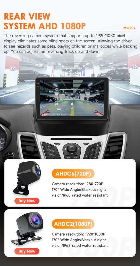 OSSURET Android Autoradio für Ford Fiesta 2009–2017 mit GPS, WLAN, 4G und Carplay in Schwarz - Bild 4