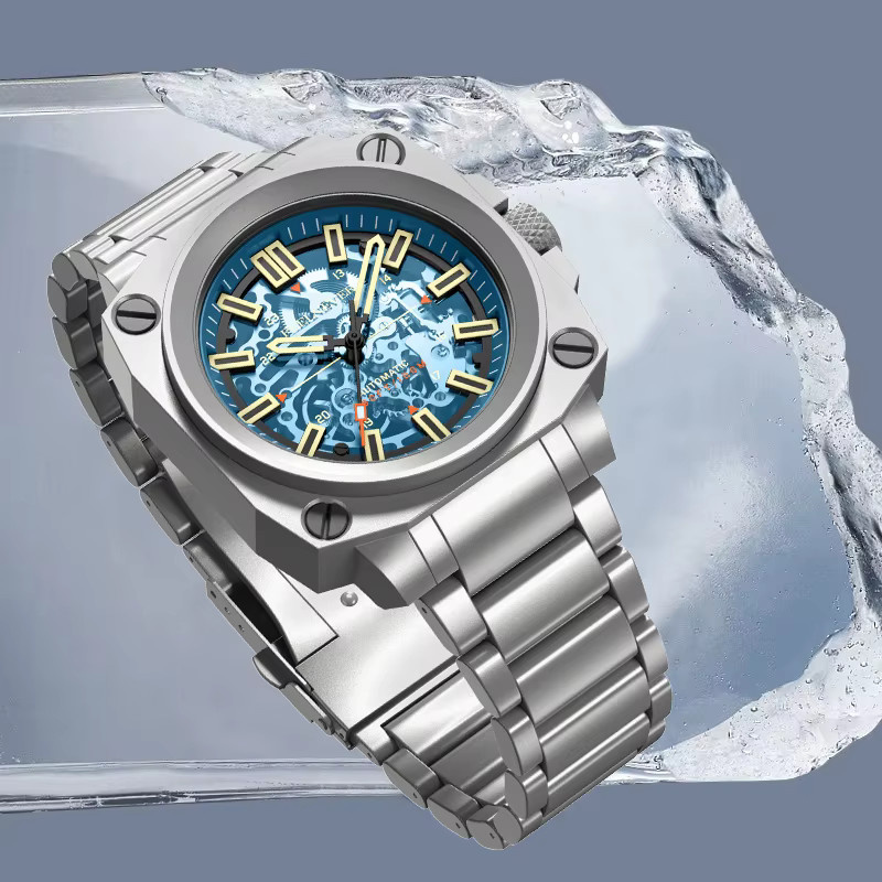 FeelNever Automatikuhr, Tourbillon, Edelstahl, Blau, Herren - Bild 4