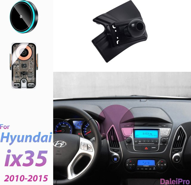 DaleiPro Magnetische Auto-Handyhalterung mit kabellosem Magsafe-Ladegerät und automatischer Klemmung für Hyundai IX35 (2010-2015), Schwarz - Bild 1
