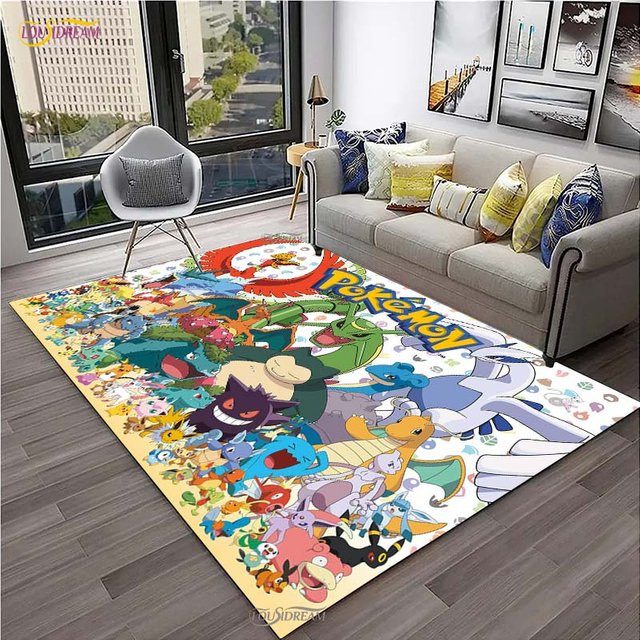 Miniso Pokemon Pikachu Rutschfeste Bodenmatte für Kinder, Mehrfarbig, B/B: 60 x 90 cm - Bild 1